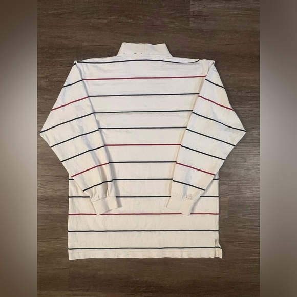 VTG Woolrich Striped Longsleeve Polo Turtleneck Striped Color Shirt Large E13 - Picture 2 of 8
